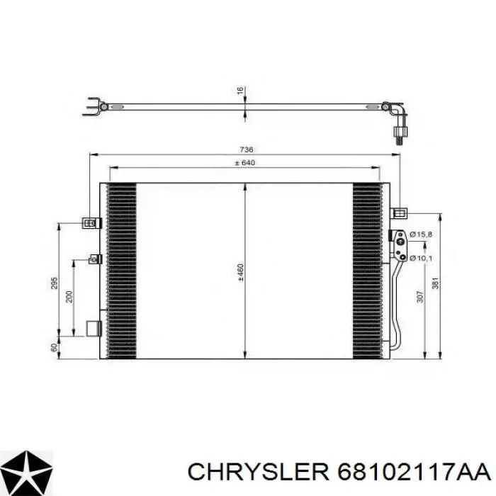 68102117AA Chrysler радіатор кондиціонера