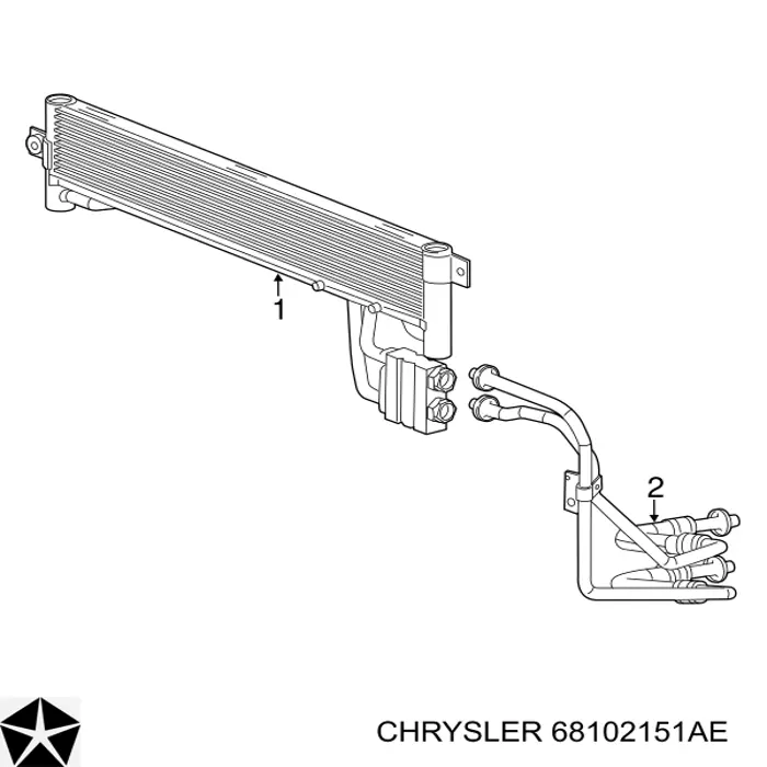Трубка масляного радіатора АКПП, здвоєна Chrysler 68102151AE ціна, від 54.42 USD