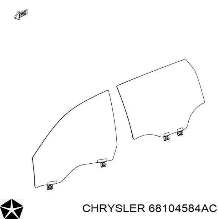 Скло передньої правої двері Chrysler 68104584AC ціна, від 21.54 USD