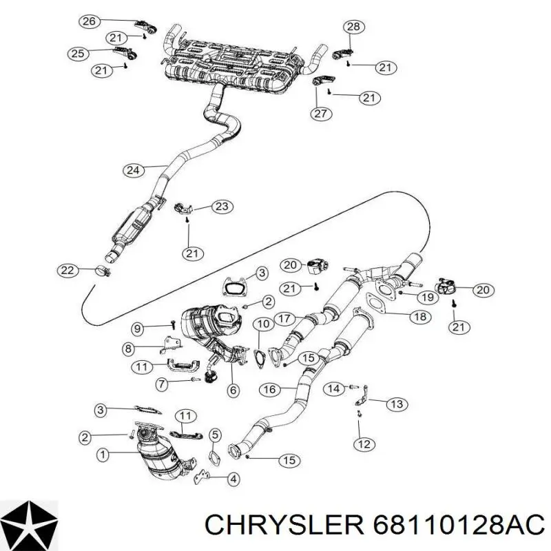  Chrysler 68110128AC ціна, від 44.34 USD