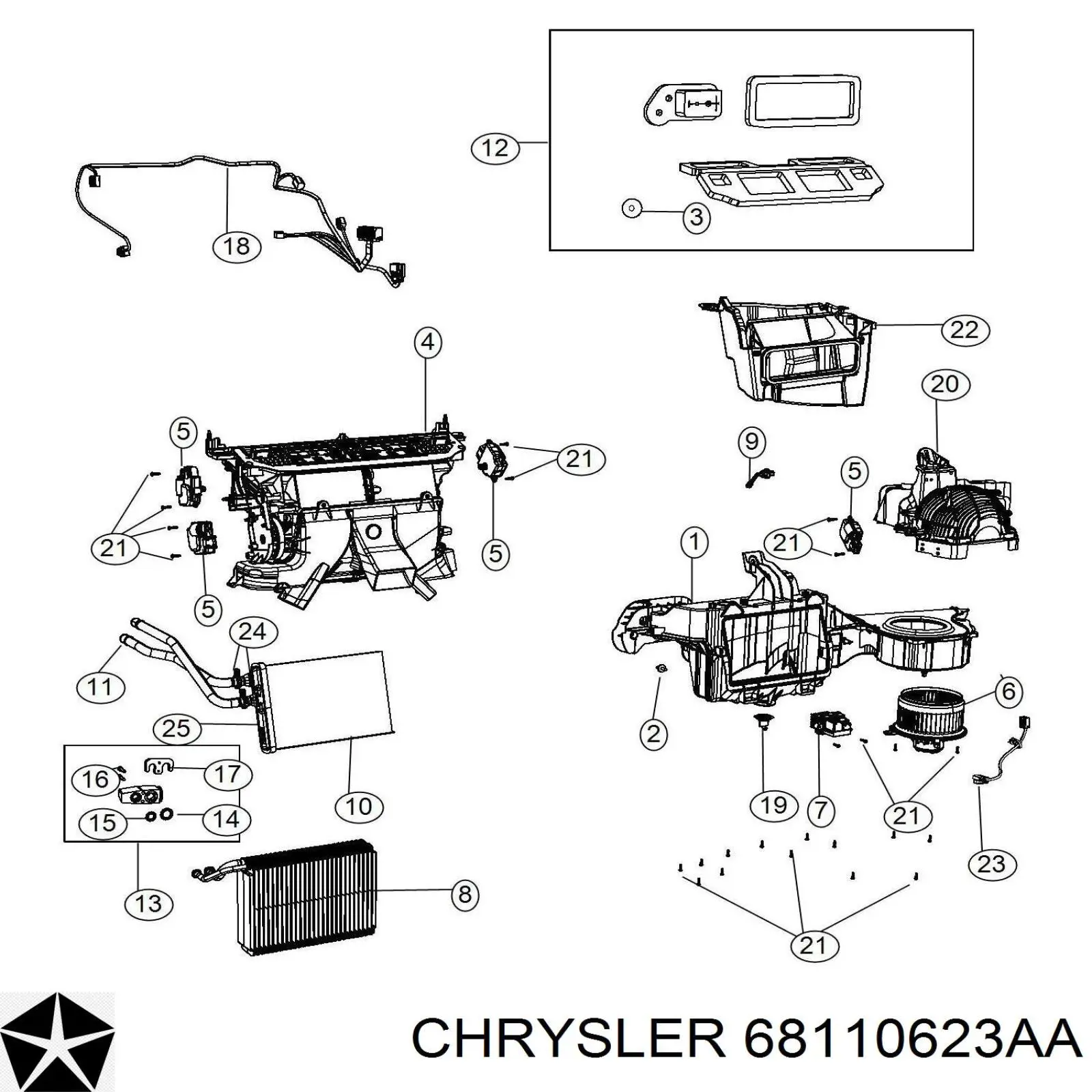 Купити 68110623AA Chrysler Теплообмінник