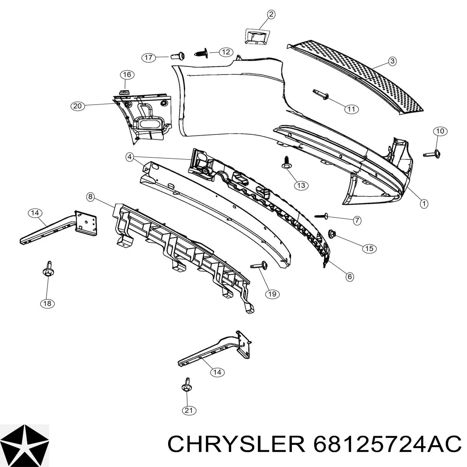 Кожух бампера заднього Chrysler 68125724AC ціна, від 213.72 USD