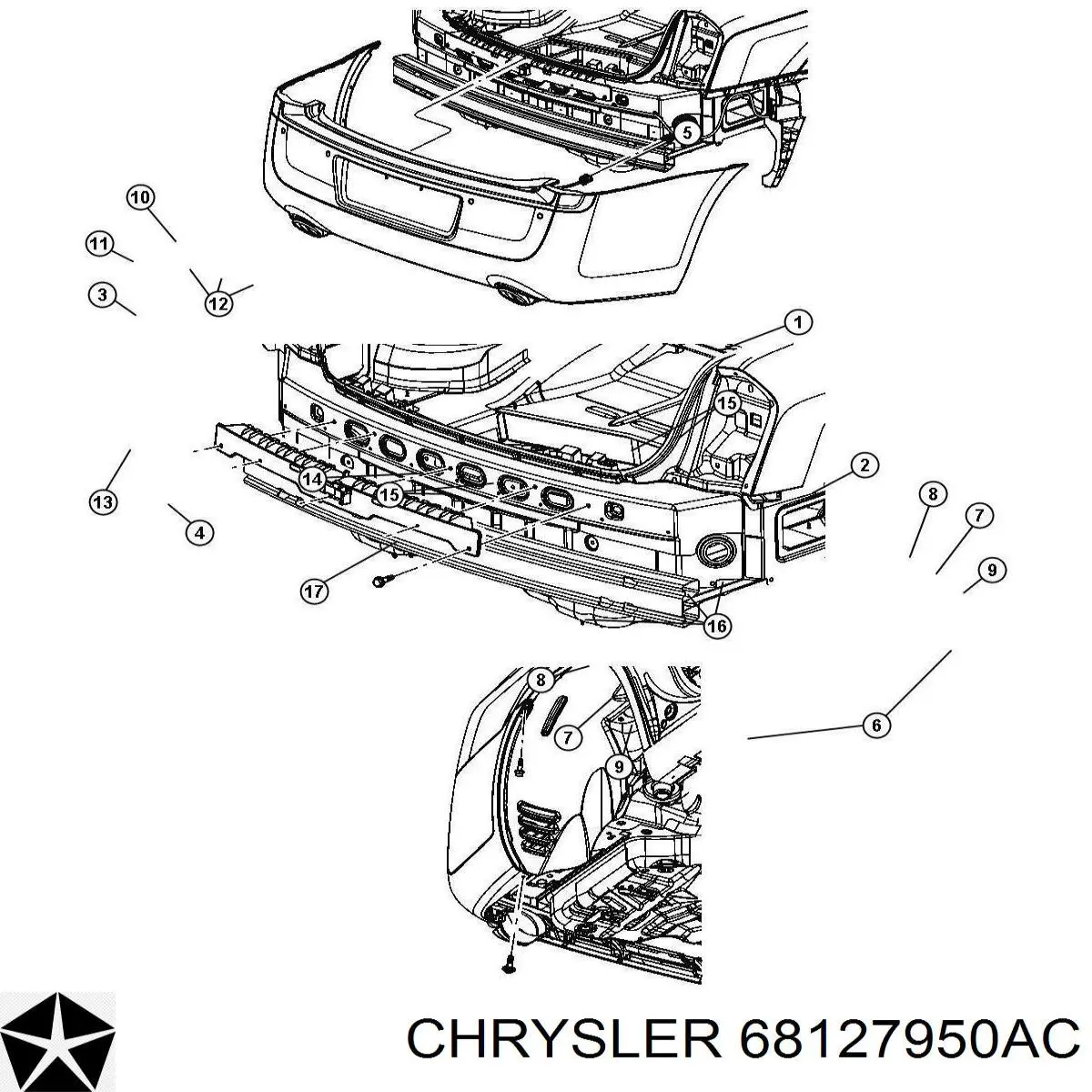 (б/у) бампер задний на Chrysler 300 C 