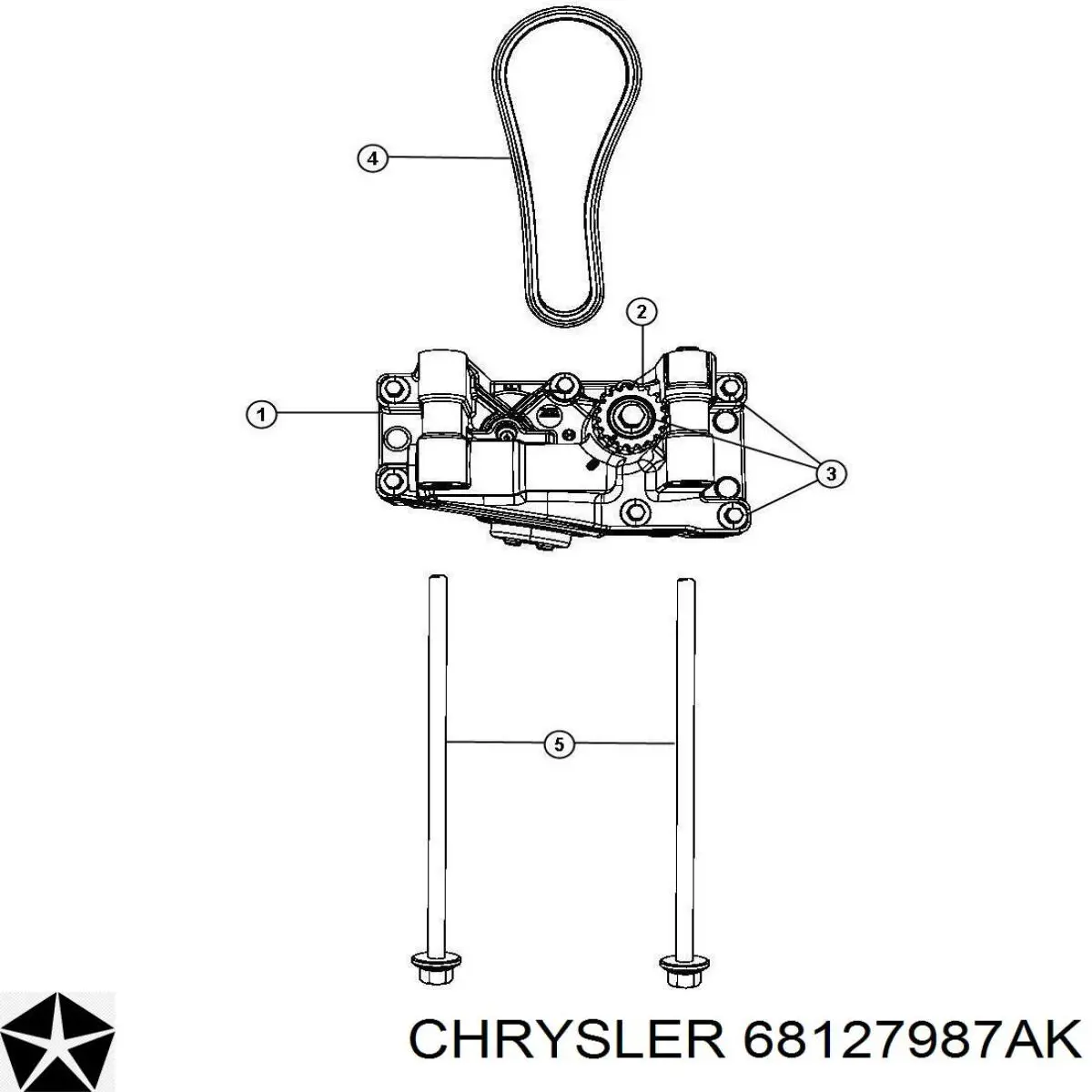 Купити 68127987AJ Chrysler Насос маслозакачуючий