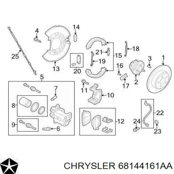 Супорт гальмівний передній лівий Chrysler 68144161AA ціна, від 19.00 USD