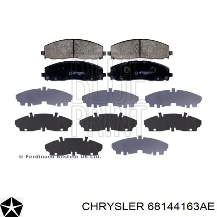 68144163AE Chrysler колодки гальмівні передні, дискові