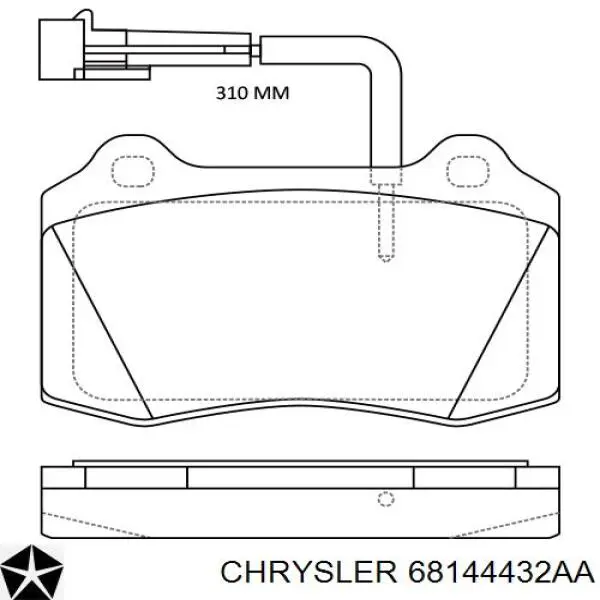 Задні дискові колодки Chrysler 68144432AA
