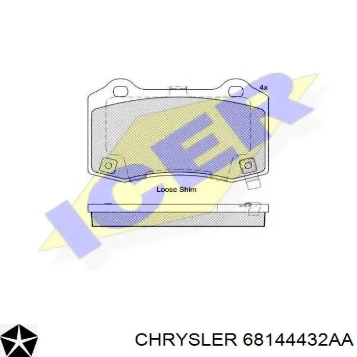 Купити 68144432AA Chrysler Задні колодки