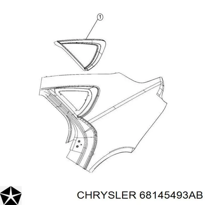 Кватирка дверей трикутник, задньої, лівої Chrysler 68145493AB ціна, від 12.65 USD