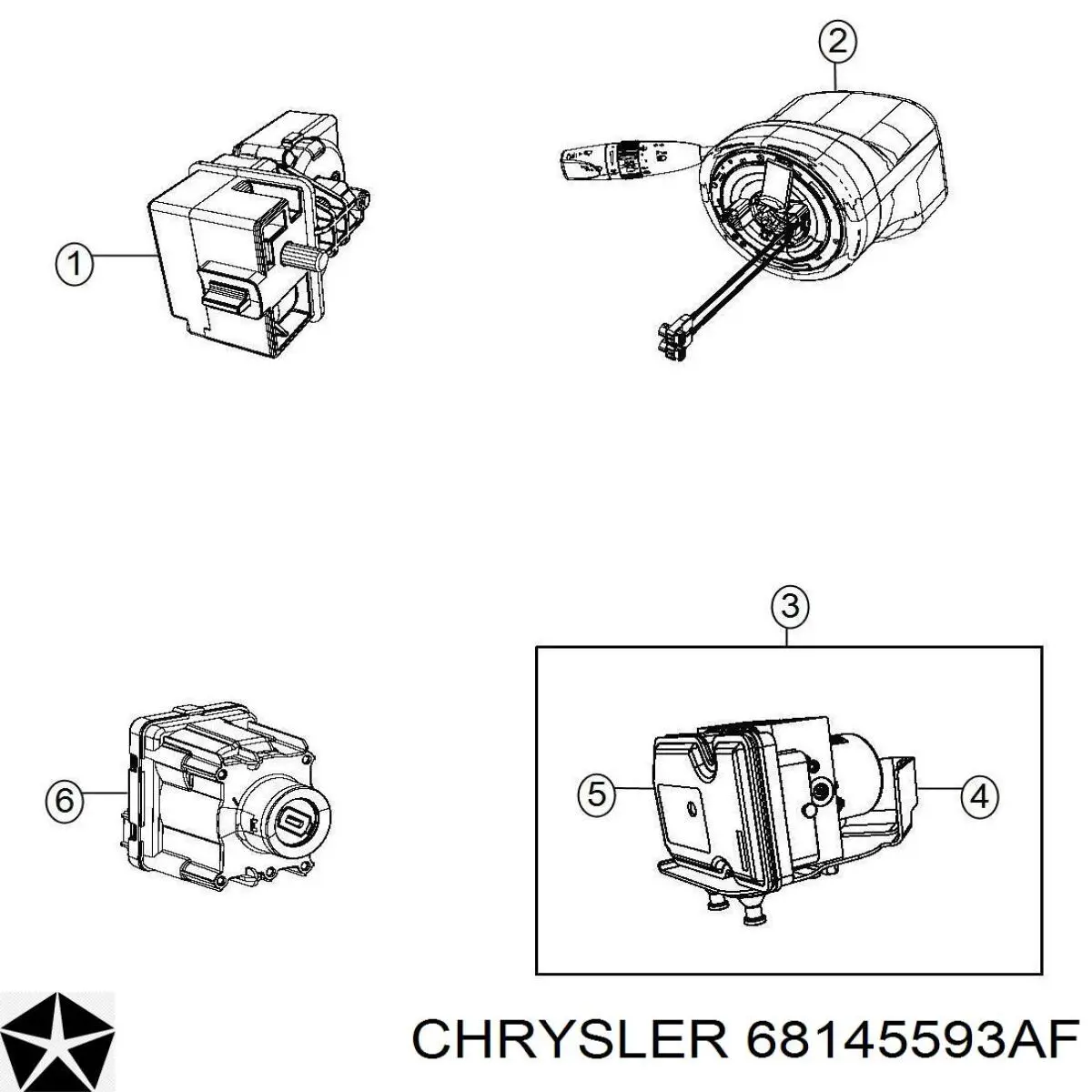 Механізм блокування керма Chrysler 68145593AF ціна, від 75.93 USD