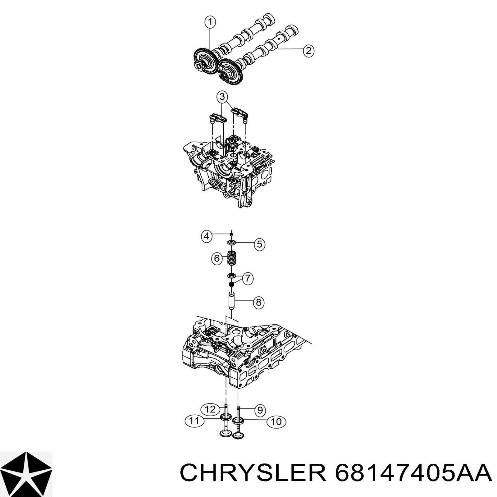 Рокер клапана Chrysler 68147405AA ціна, від 14.08 USD
