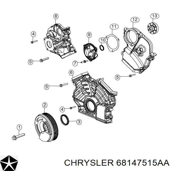 Сальник двигуна, распредвала Chrysler 68147515AA ціна, від 58.24 USD