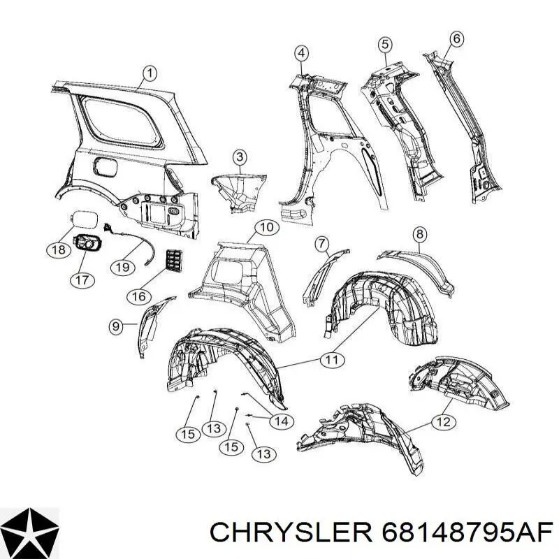  Chrysler 68148795AF ціна, від 10.12 USD