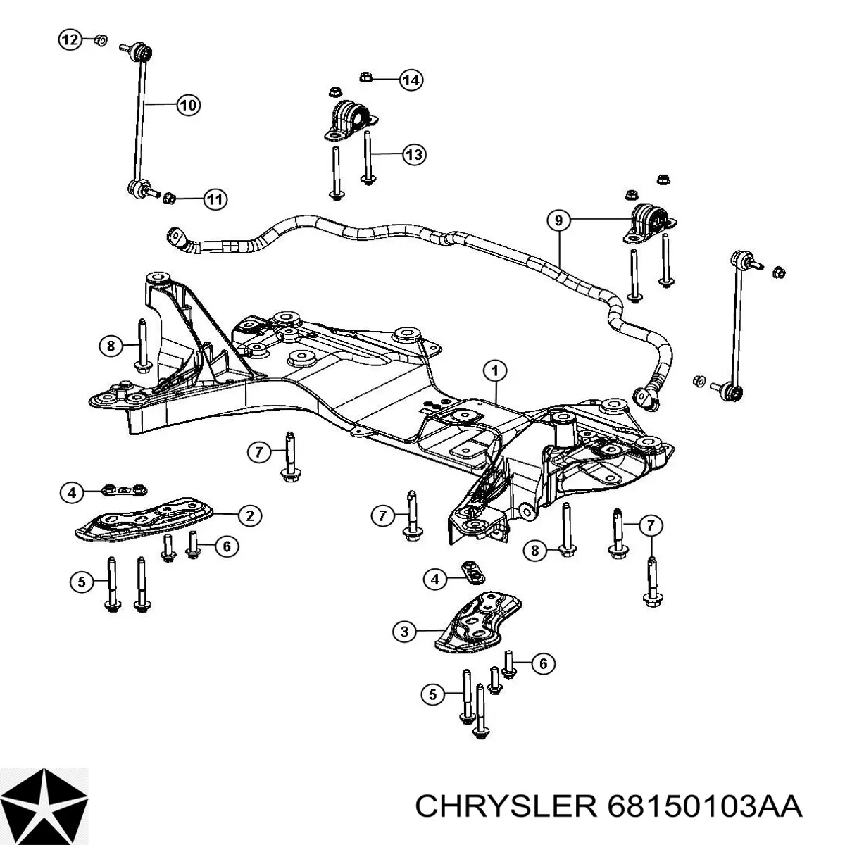 Стабілізатор передній Chrysler 68150103AA