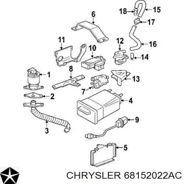 Адсорбер парів палива Chrysler 68080835AF ціна, від 19.11 USD