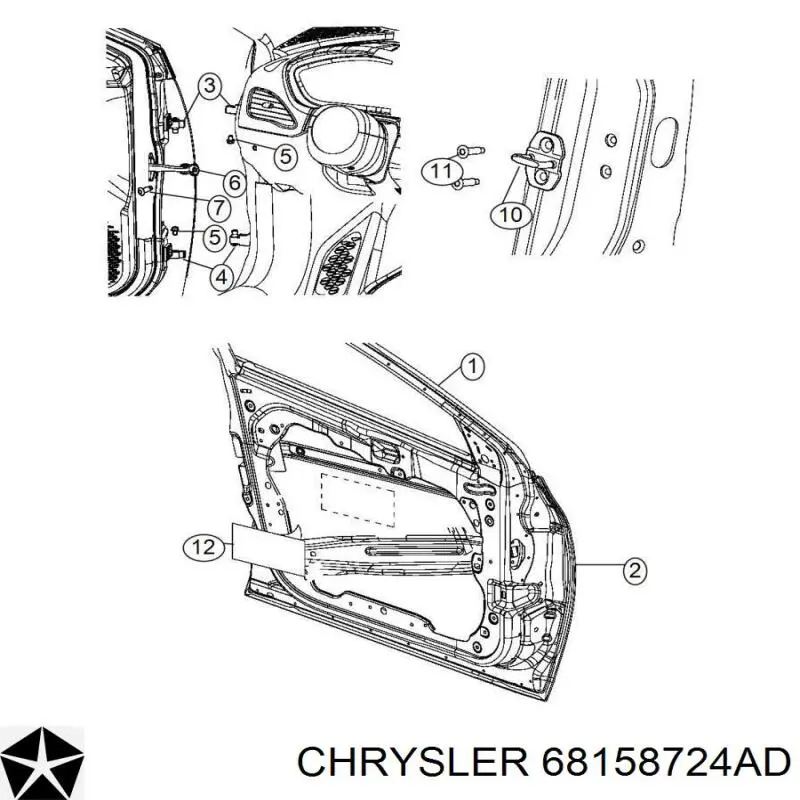 Двері передні, праві Chrysler 68158724AD ціна, від 168.71 USD