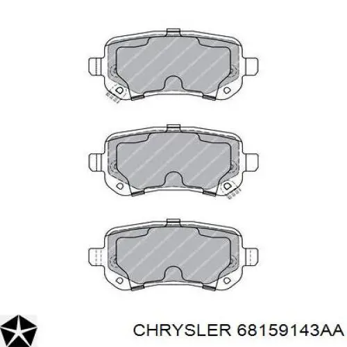 Задні гальмівні колодки 68159143AA Chrysler