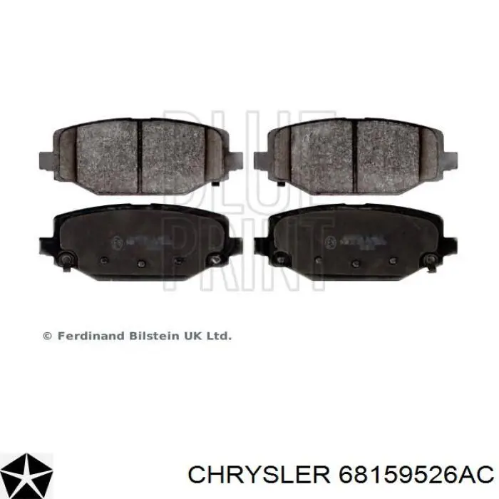 Задні гальмівні колодки Chrysler 68159526AC ціна, від 40.42 USD