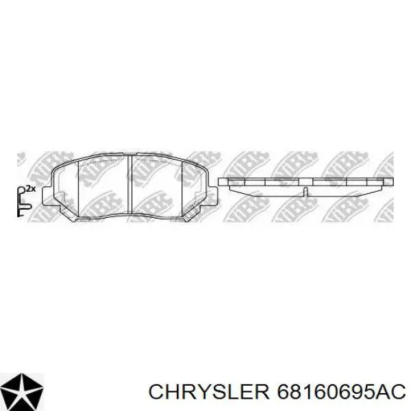 Колодки гальмівні передні, дискові 68160695AC Chrysler