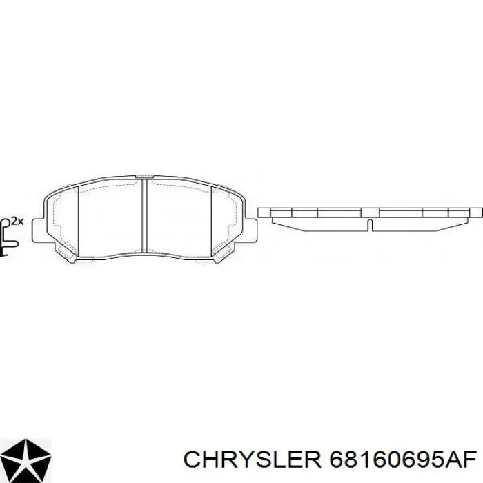 Колодки гальмівні передні, дискові 68160695AF Chrysler