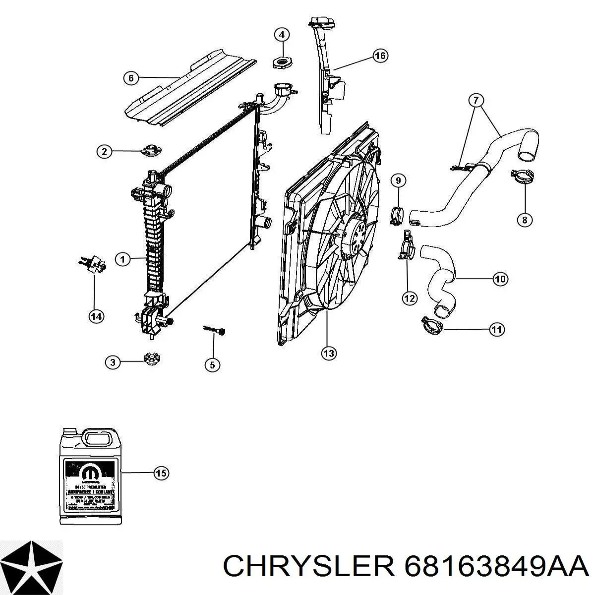 Антифріз концентрат Chrysler 68163849AA ціна, від 20.30 USD