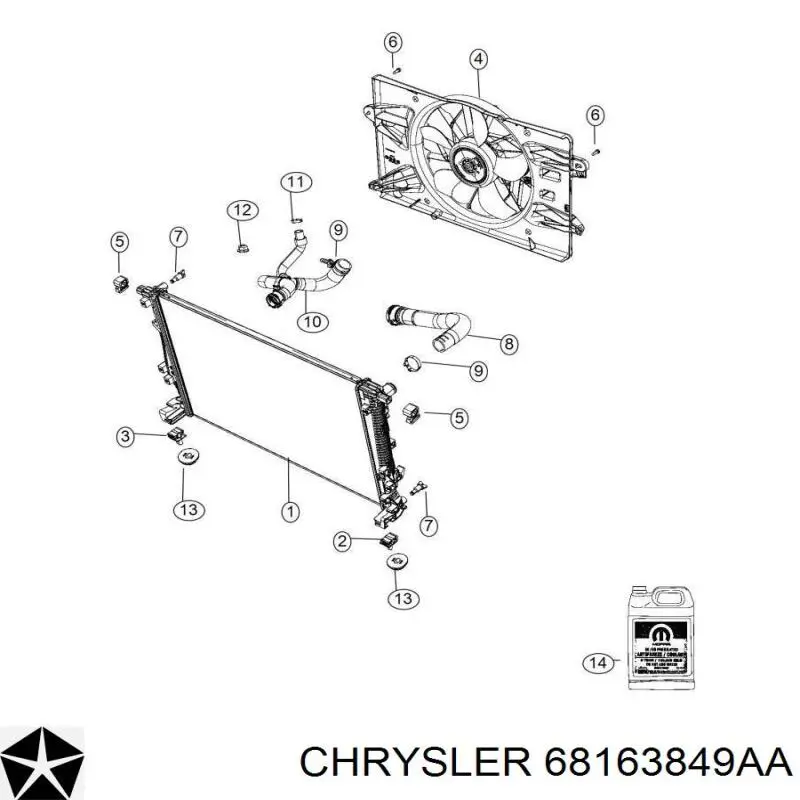 Охолоджуюча рідина (ОР) 68163849AA Chrysler