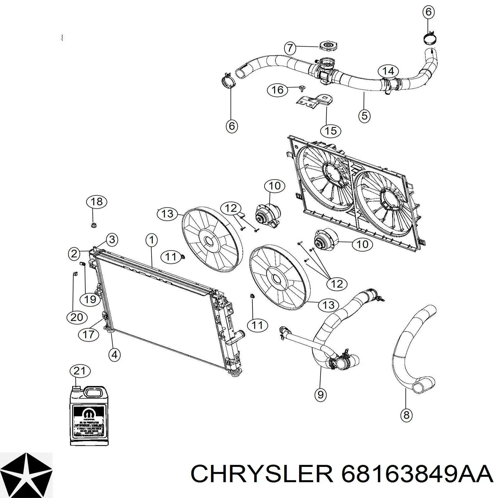 Купити 68163849AA Chrysler Охолоджуюча рідина для двигунів