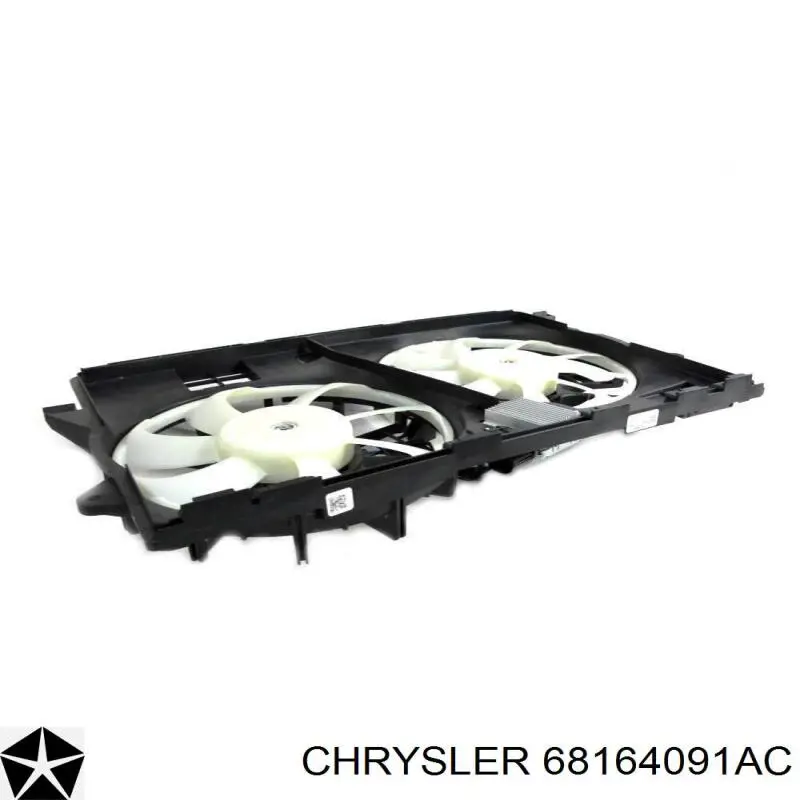 68164091AC Chrysler Дифузор радіатора охолодження, в зборі з мотором і крильчаткою