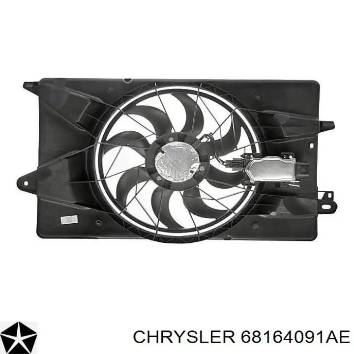 Дифузор радіатора охолодження, в зборі з двигуном і крильчаткою Chrysler 68164091AF ціна, від 196.06 USD