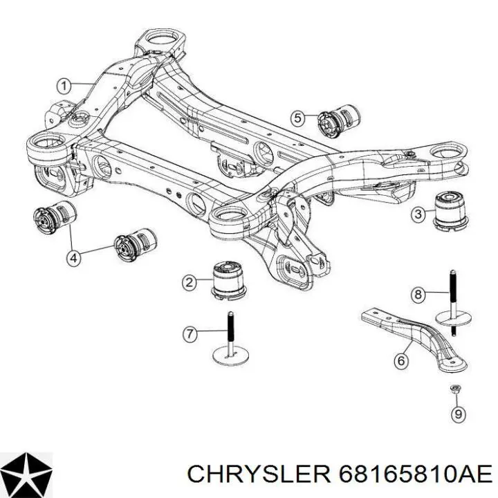 68165810AC Chrysler балка задньої підвіски, підрамник