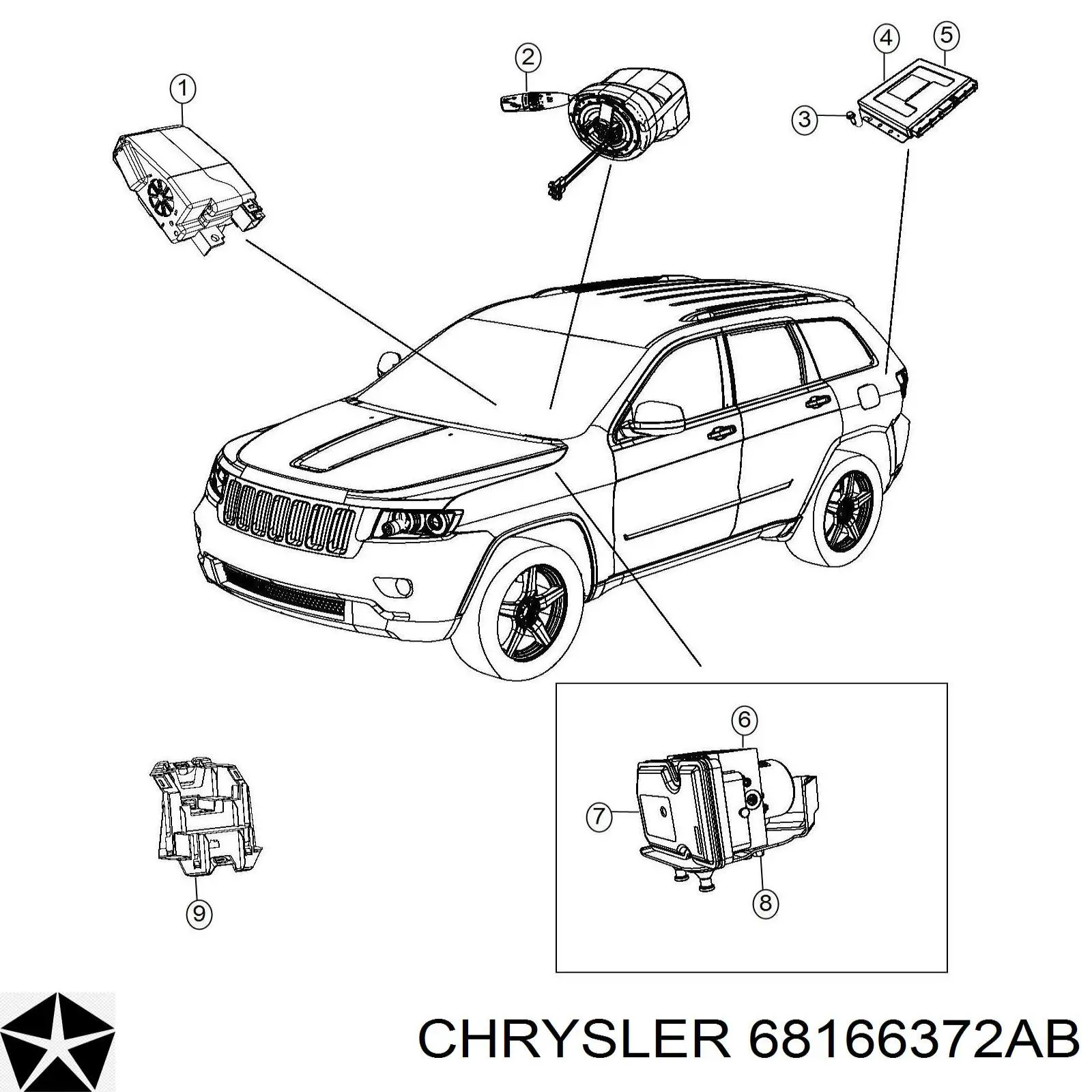 Механізм блокування керма Chrysler 68166372AB ціна, від 45.61 USD