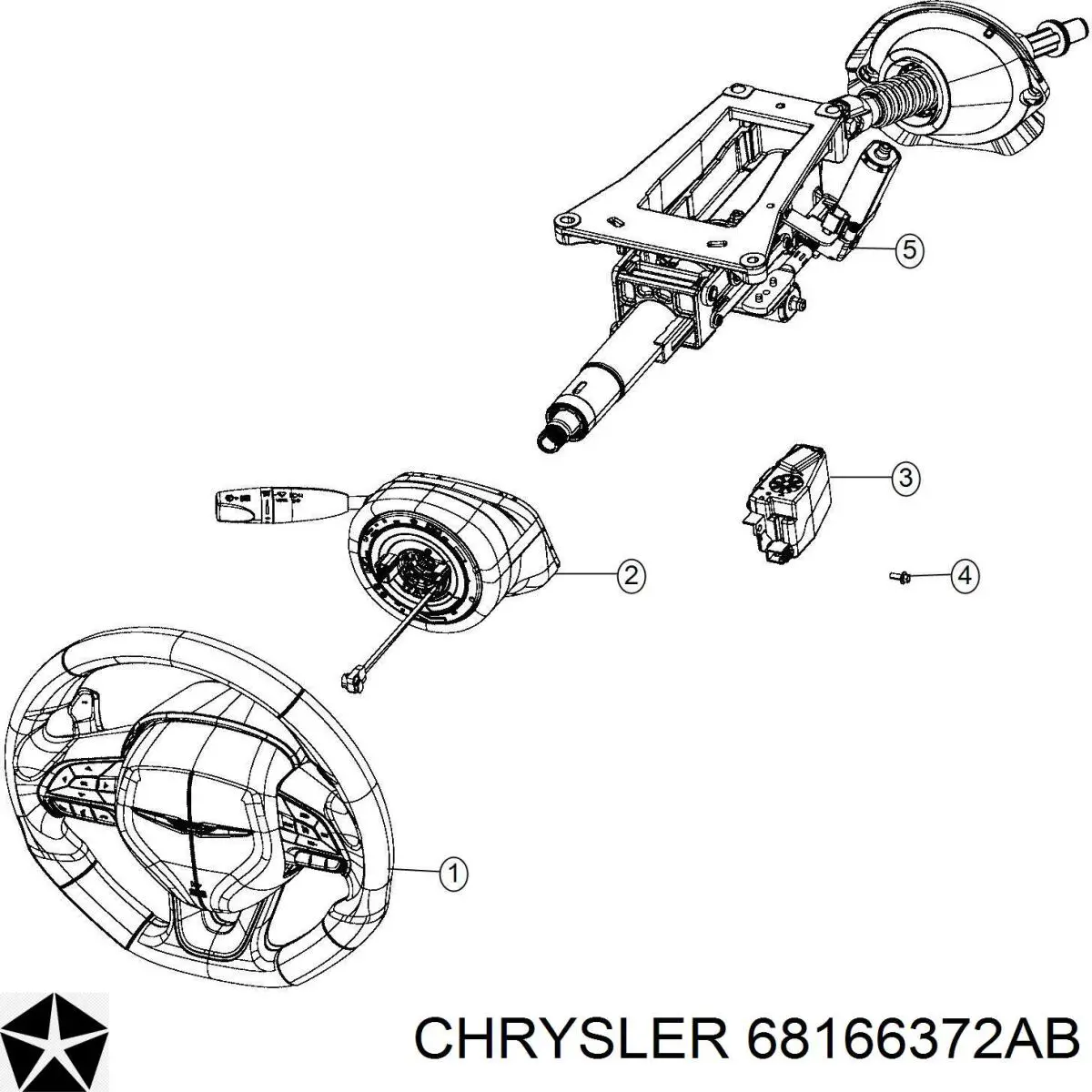 Купити 68166372AB Chrysler Механізм блокування керма