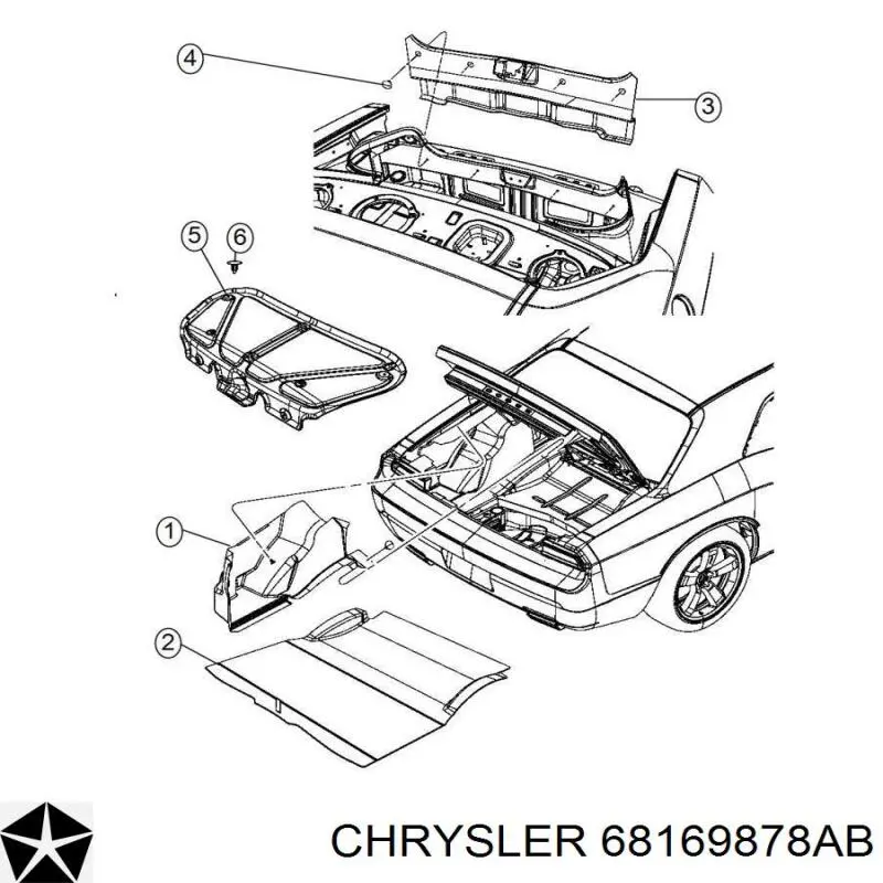 68169878AB Chrysler Задній килимок в багажник
