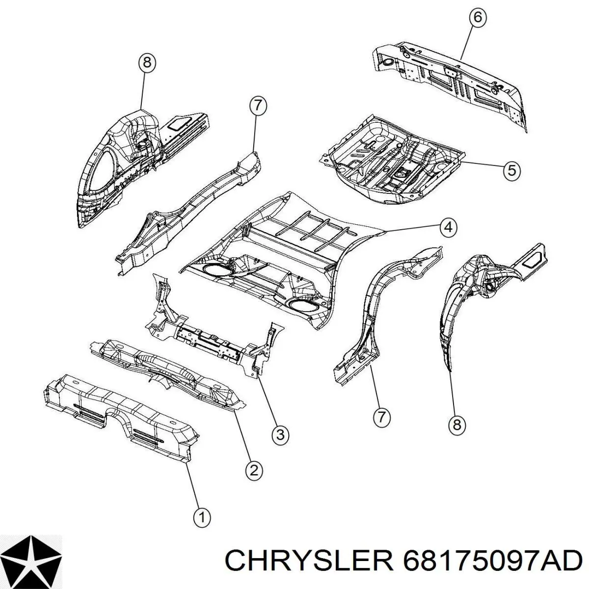Панель багажного відсіку Chrysler 68175097AD ціна, від 749.76 USD