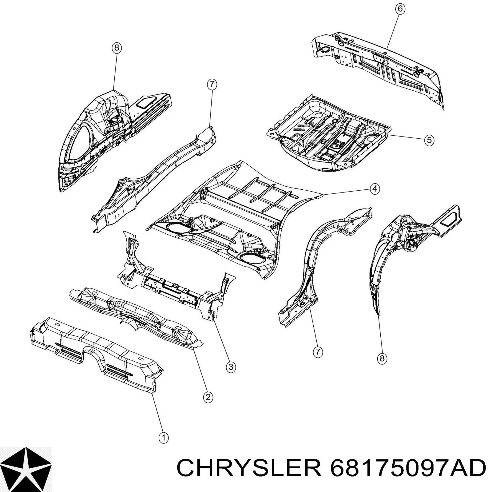 68175097AD Chrysler Перегородка