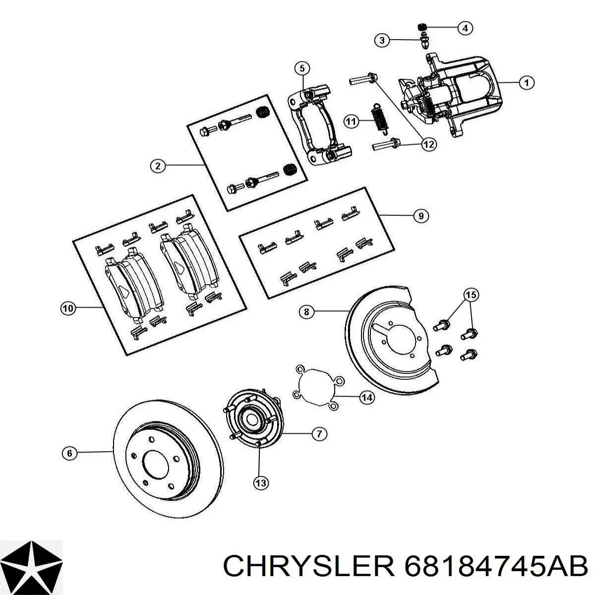 68184745AB Chrysler Маточина задня ліва
