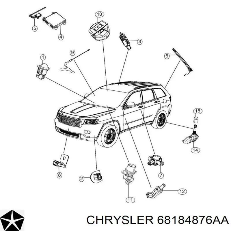 Датчик дощу Chrysler 68184876AA ціна, від 45.10 USD