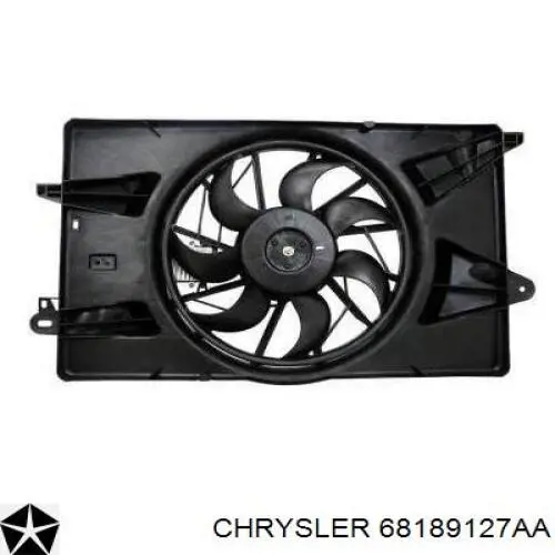 Купити 68189127AA Chrysler Дифузор радіатора охолодження, в зборі з двигуном і крильчаткою