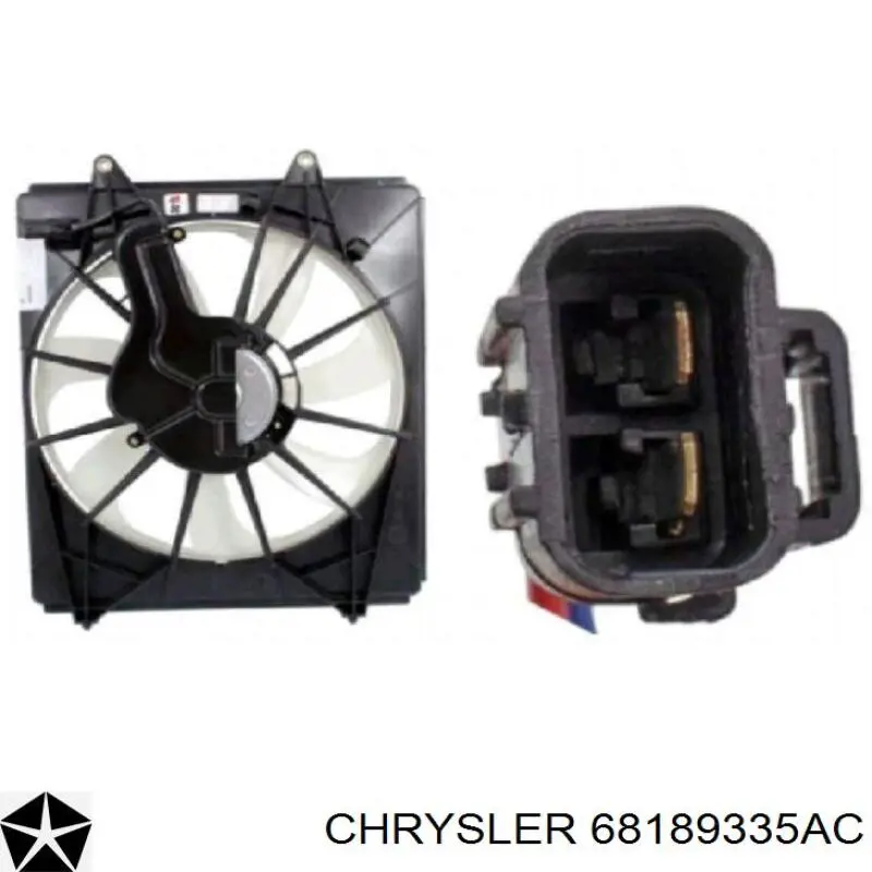 68189335AC Chrysler дифузор радіатора охолодження, в зборі з двигуном і крильчаткою