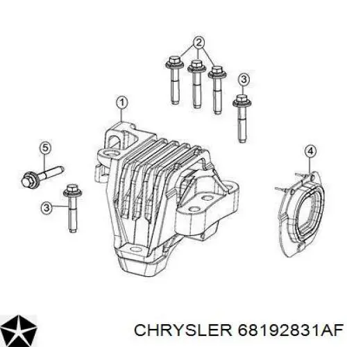 Подушка (опора) двигуна, права 68192831AF Chrysler