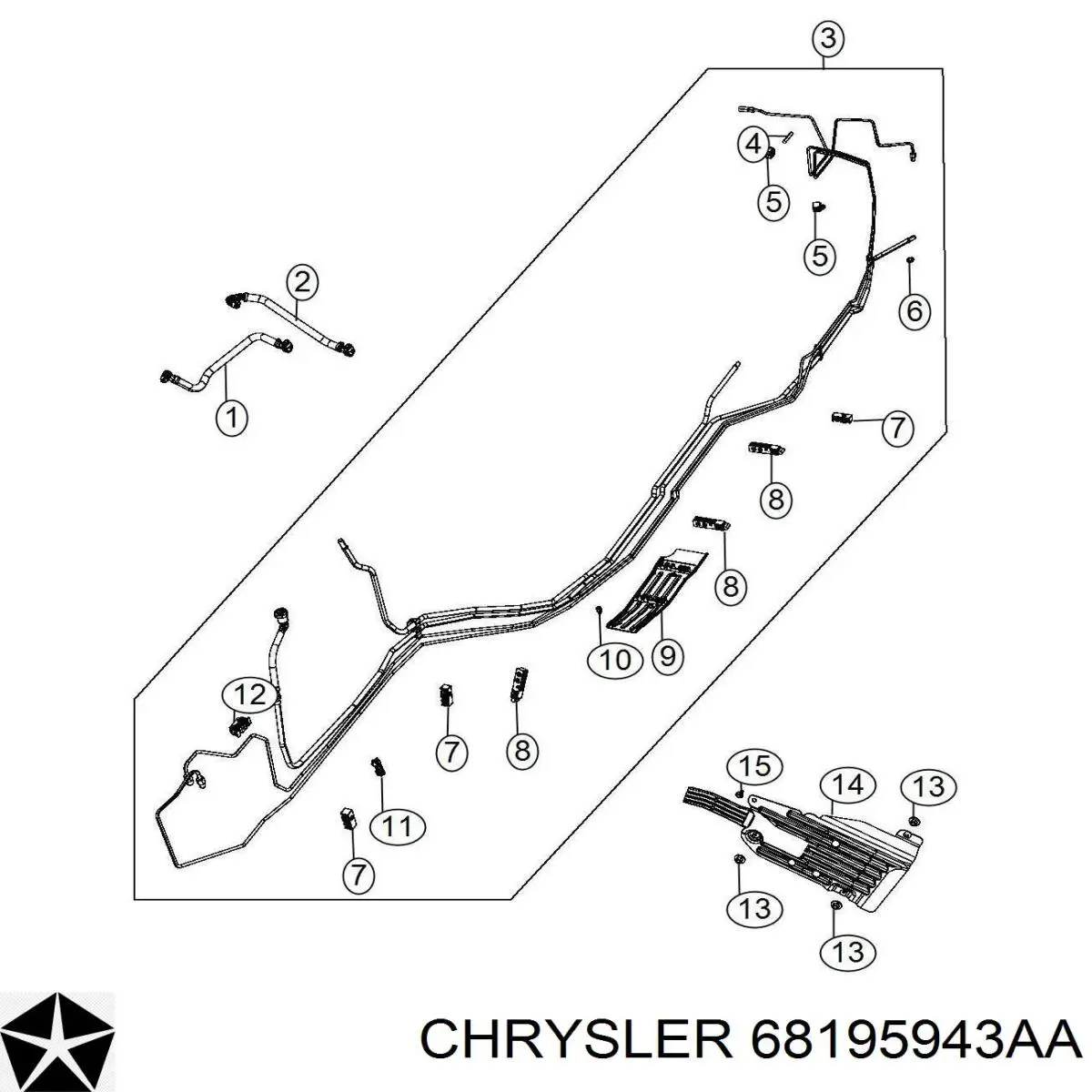Купити 68195943AA Chrysler Захист паливних трубок бака