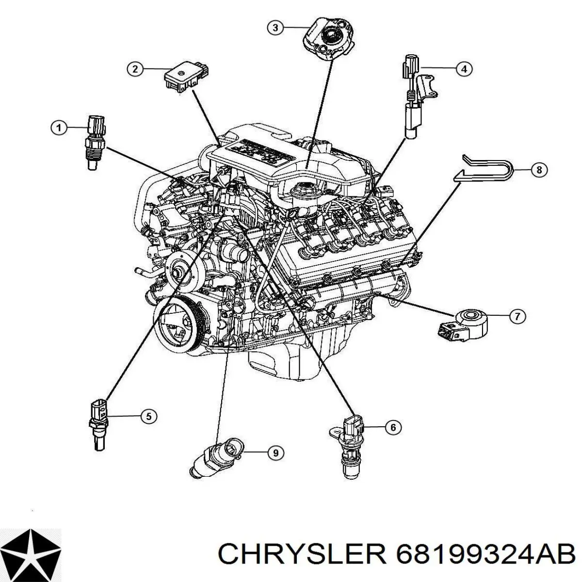 68199324AB Chrysler датчик тиску у впускному колекторі, map