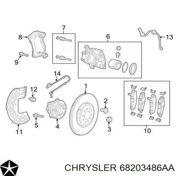 Супорт гальмівний задній правий Chrysler 68203486AA ціна, від 22.41 USD