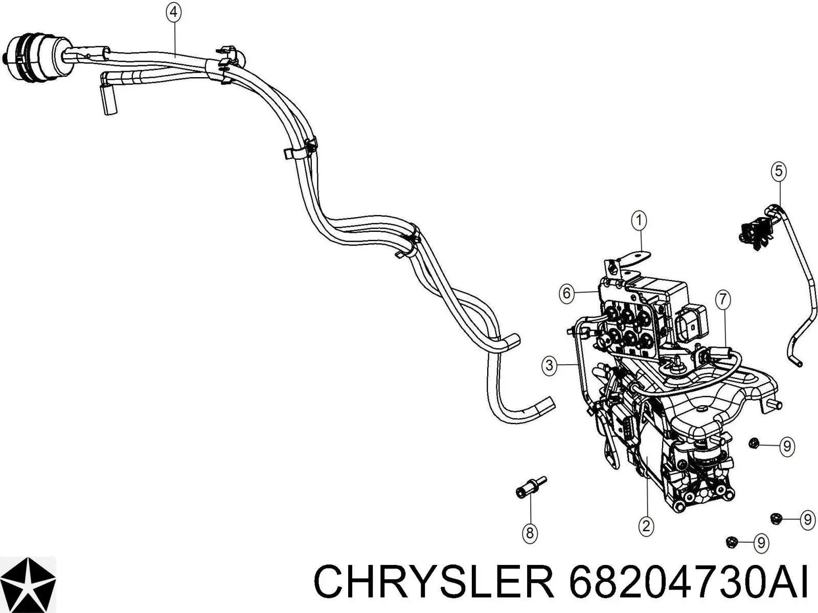 68204730AI Chrysler компресор пневмопідкачкою (амортизаторів)
