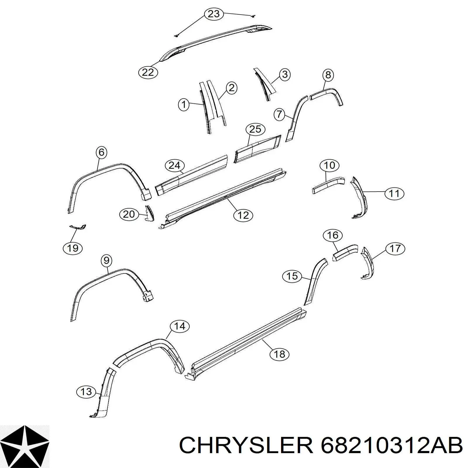  Chrysler 68210312AB ціна, від 22.08 USD