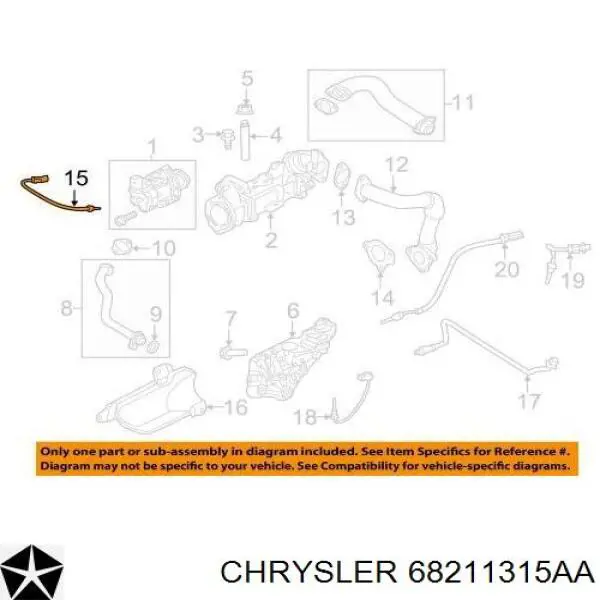68211315AA Chrysler Датчик температури відпрацьованих газів (ВГ), клапан EGR