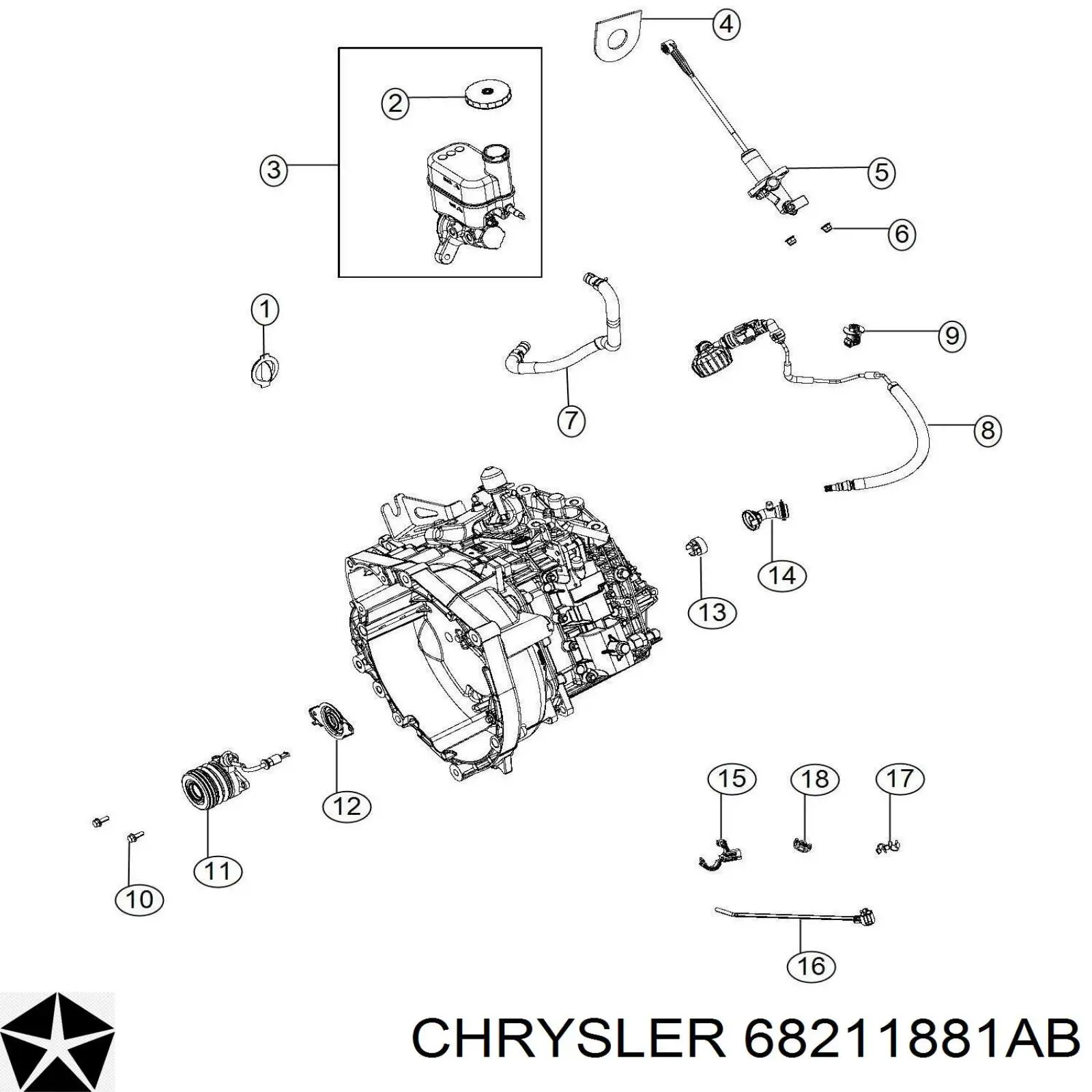 Циліндр гальмівний, головний 68211881AB Chrysler