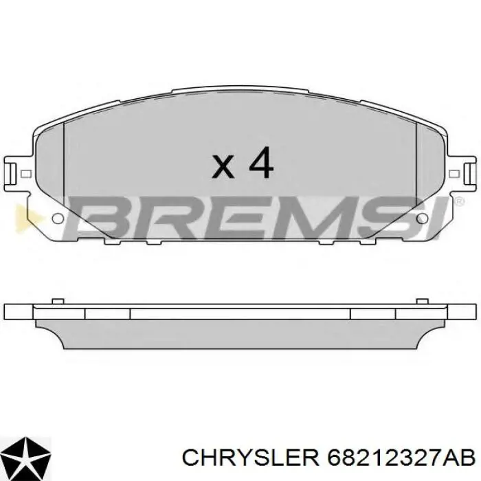 Купити 68212327AB Chrysler Колодки гальмівні передні, дискові