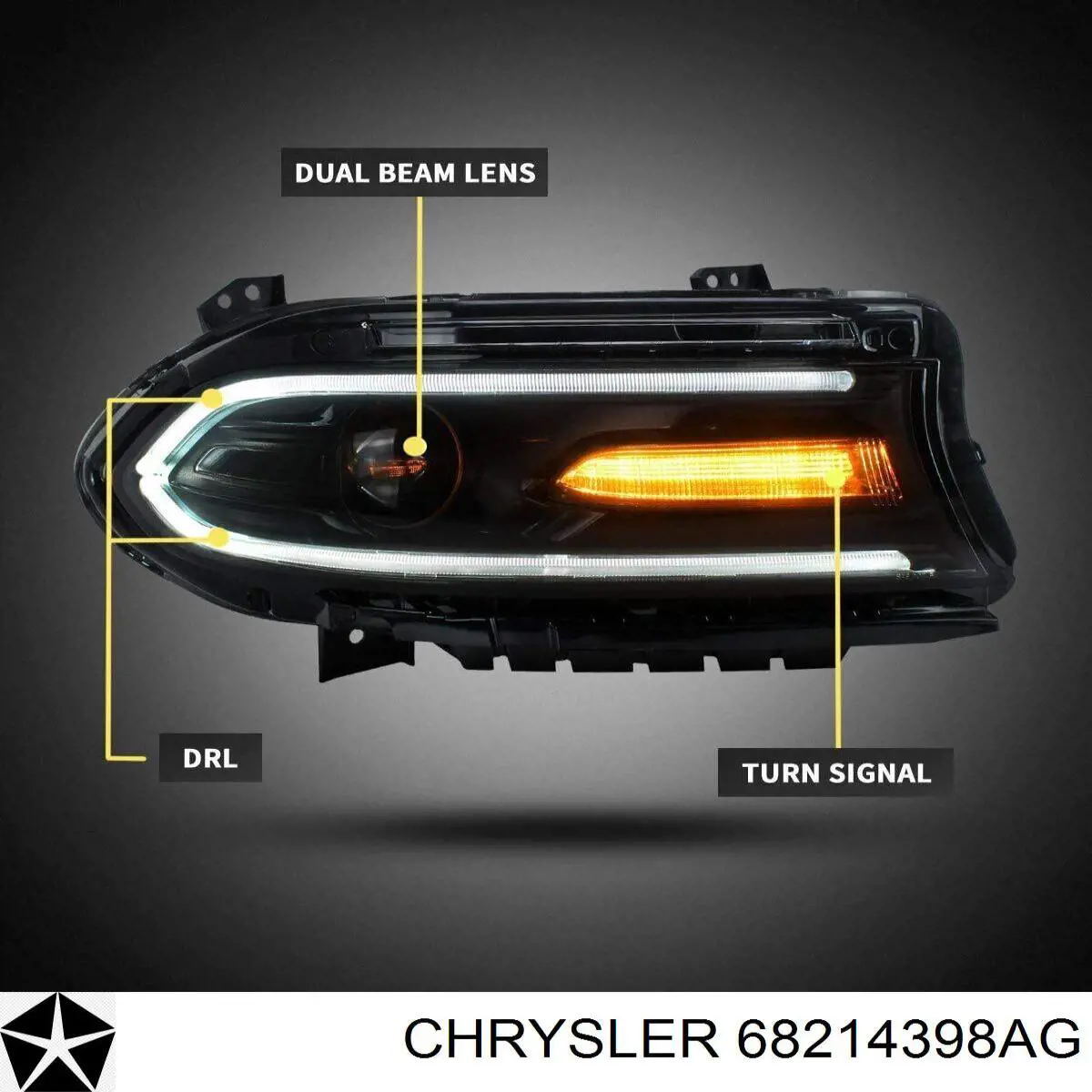 68214398AG Chrysler Лампа-фара, ліва = правая