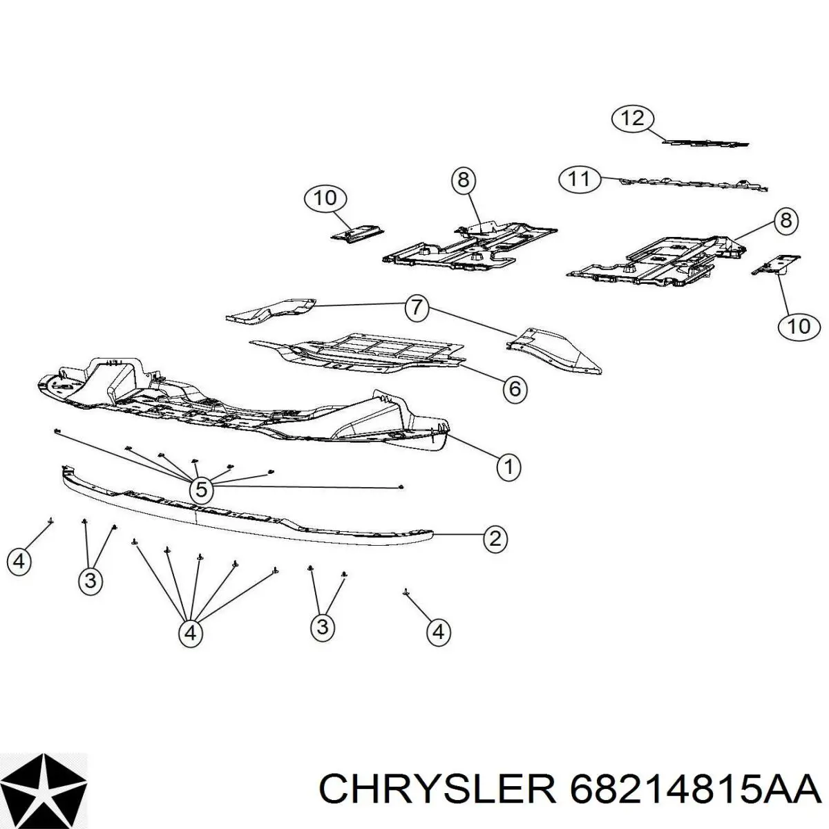 Захист моторного відсіку Chrysler 68214815AA ціна, від 130.33 USD